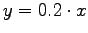 $y=0.2\cdot x$